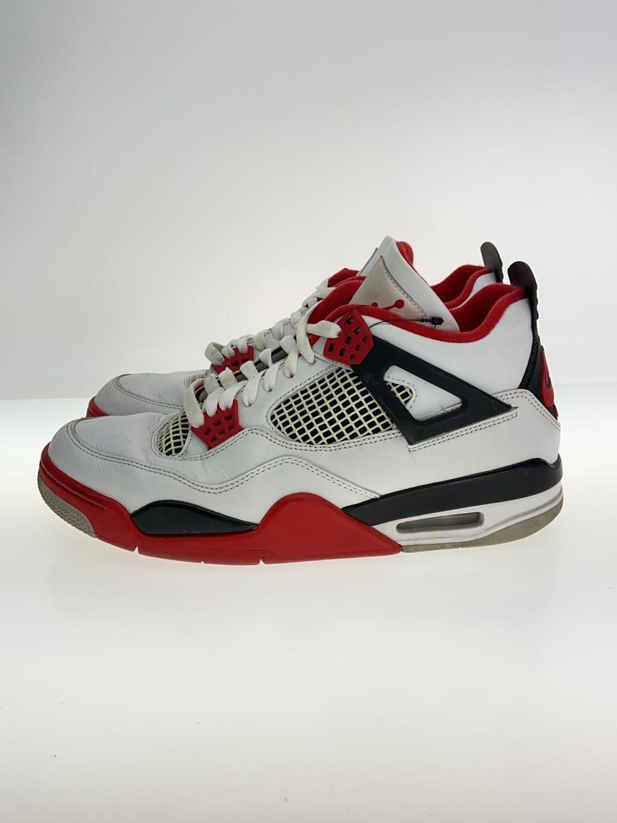 NIKE◆Air Joradn 4 Retro OG Fire Red/ローカットスニーカー/27.5cm/WHT