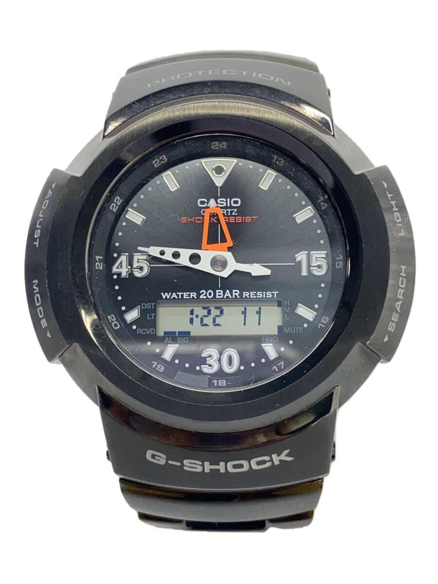 CASIO◆ソーラー腕時計_G-SHOCK/デジアナ/ステンレス/BLK/BLK/AWM-500-1AJF_画像1