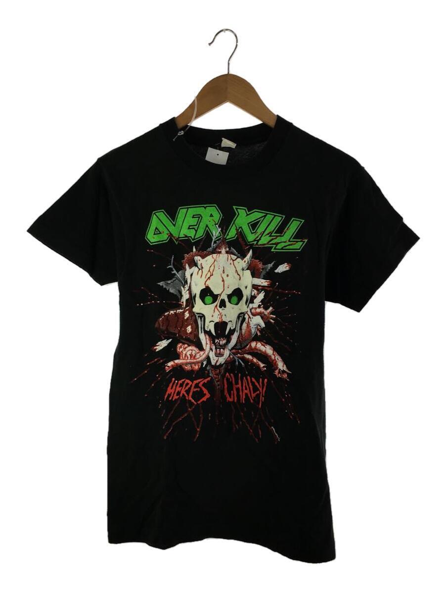 Tシャツ/M/コットン/BLK/OVER KILL/バンT/80s/1988