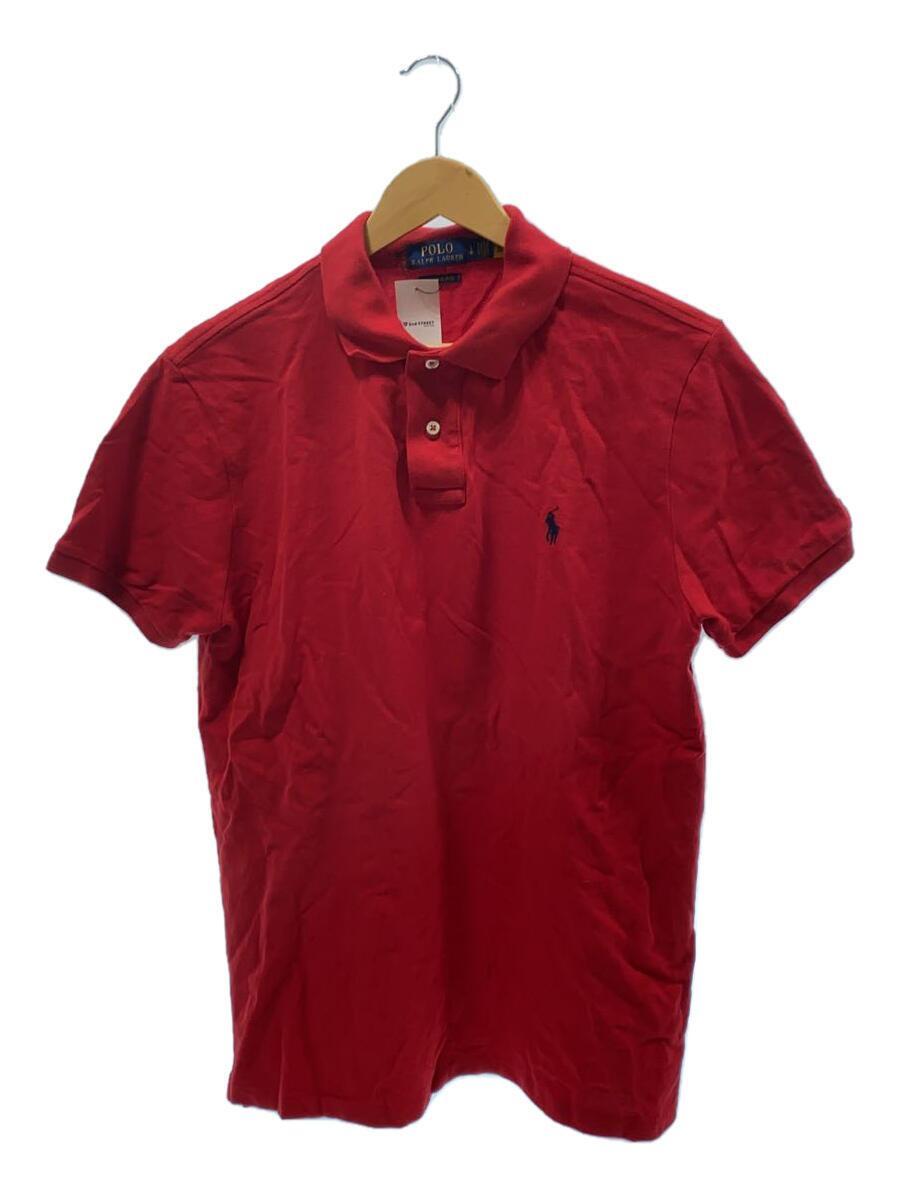 POLO RALPH LAUREN◆ポロシャツ/L/コットン/RED/レッド/赤/半袖/トップス/_画像1