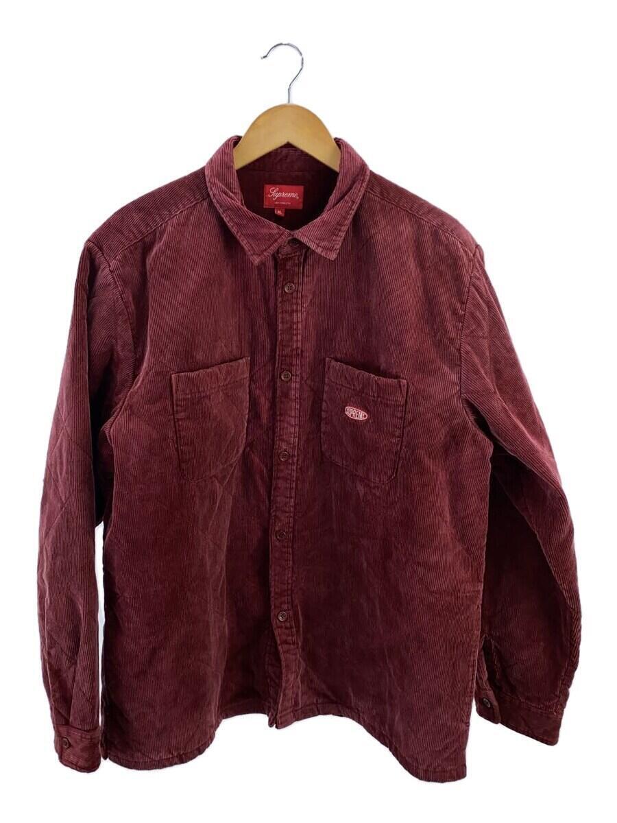 Supreme◆22AW/Quilted Corduroy Shirt/XL/コットン/RED_画像1