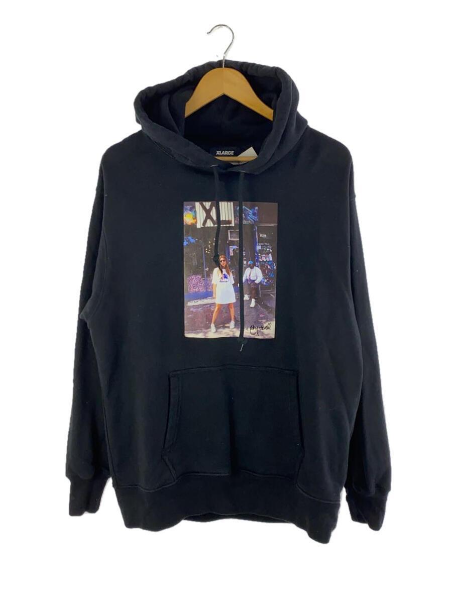 X-LARGE◆Ricky Powell PULLOVER HOODED SWEAT/L/コットン/ブラック/101224012032