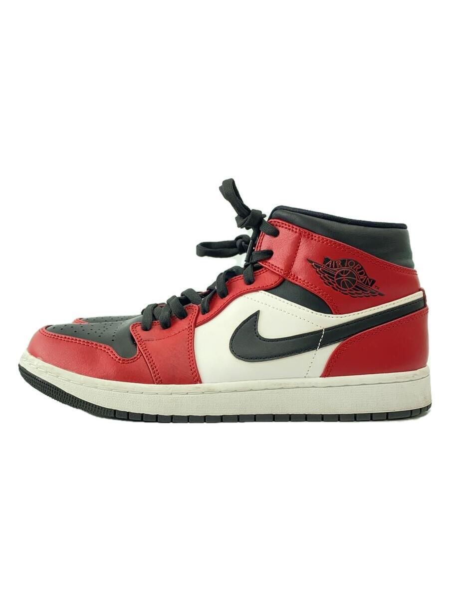 NIKE◆jordan 1 mid chicago/27cm/RED/ハイカット