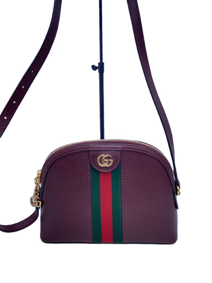 GUCCI◆ショルダーバッグ/レザー/BRD/無地/499621/オフィディア/GG_画像1