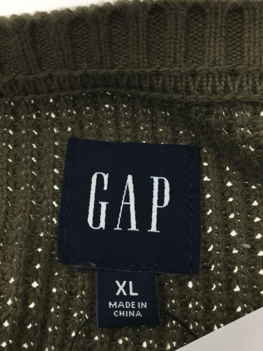 GAP◆セーター(薄手)/XL/コットン/KHK/無地_画像3