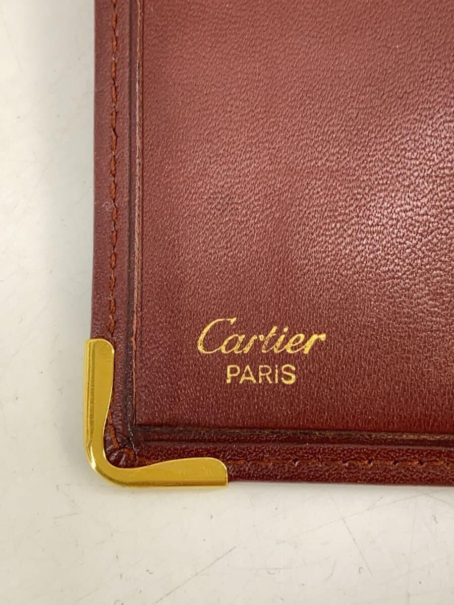 Cartier◆2つ折り財布/レザー/BRD/無地/レディース_画像3