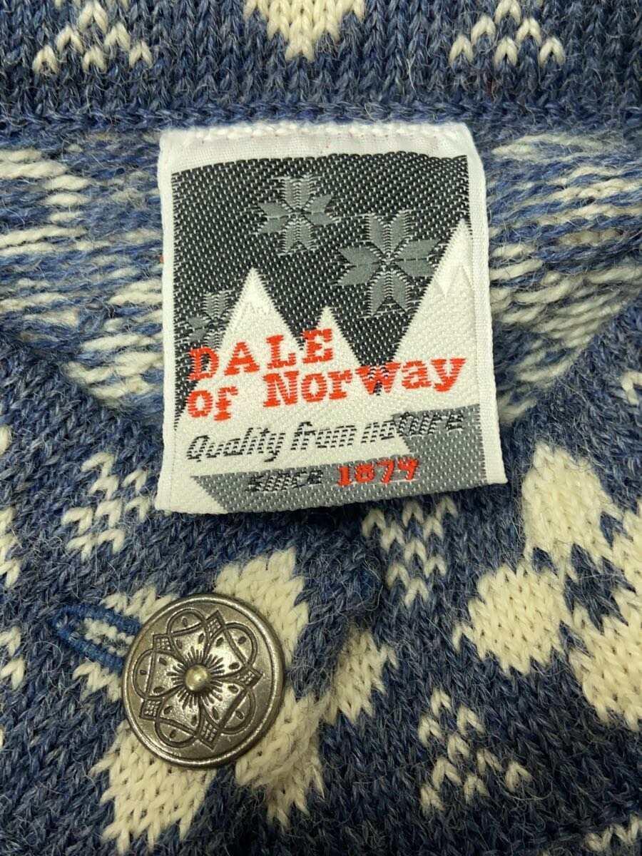 DALE OF NORWAY/ノルウェー製/カーディガン/SIZE:M/ウール/BLU/総柄_画像3