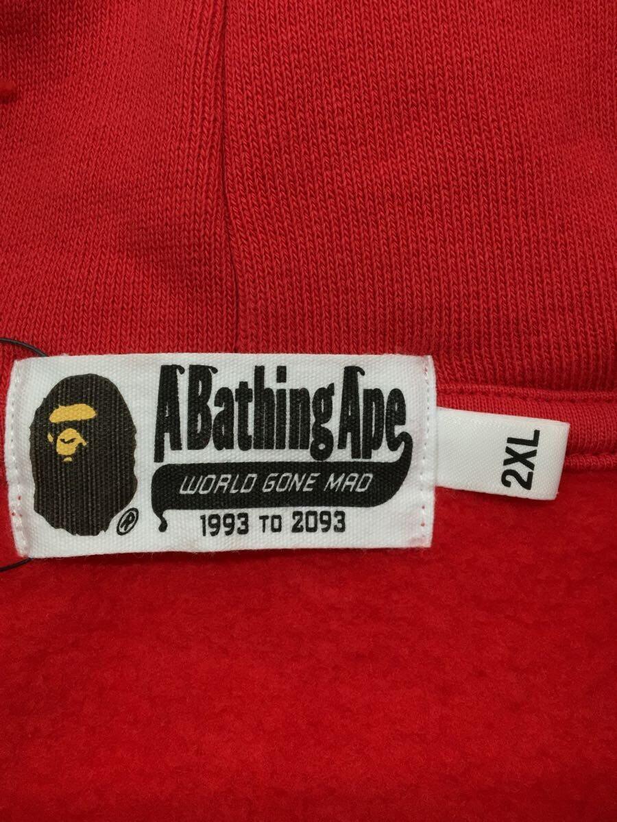 A BATHING APE◆パーカー/XXL/コットン/RED_画像3