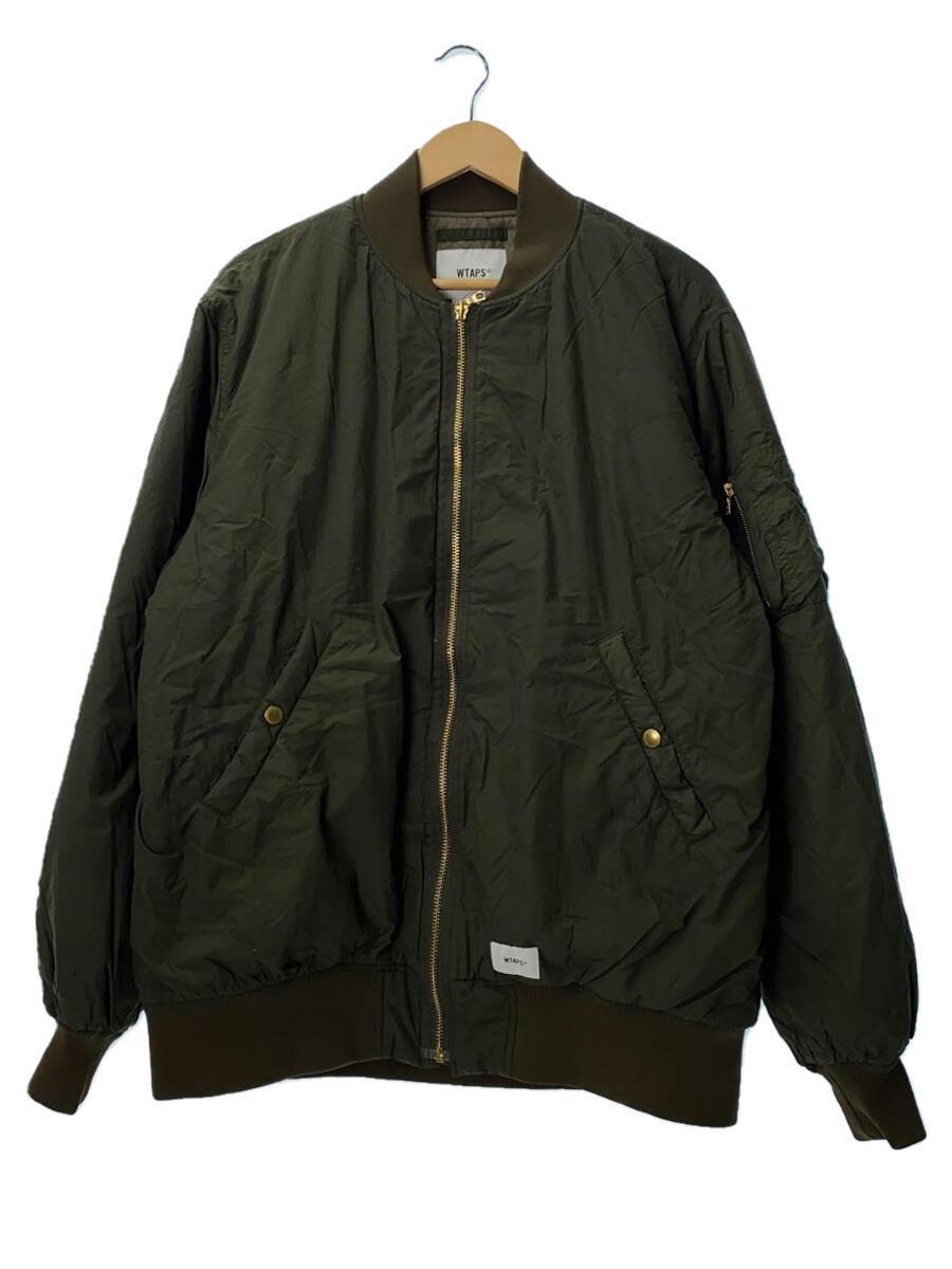 WTAPS◆18AW/JACKET NYLON TAFFETA/MA-1/汚れ有4/ナイロン/GRN/182GWDT-JKM0_画像1