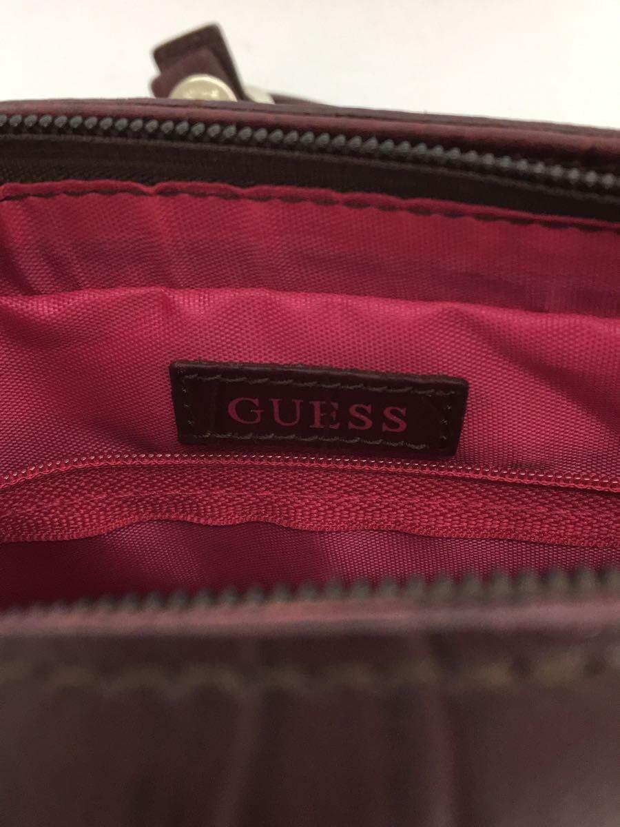 GUESS◆ハンドバッグ/底鋲付/型押し/ボルドー_画像5