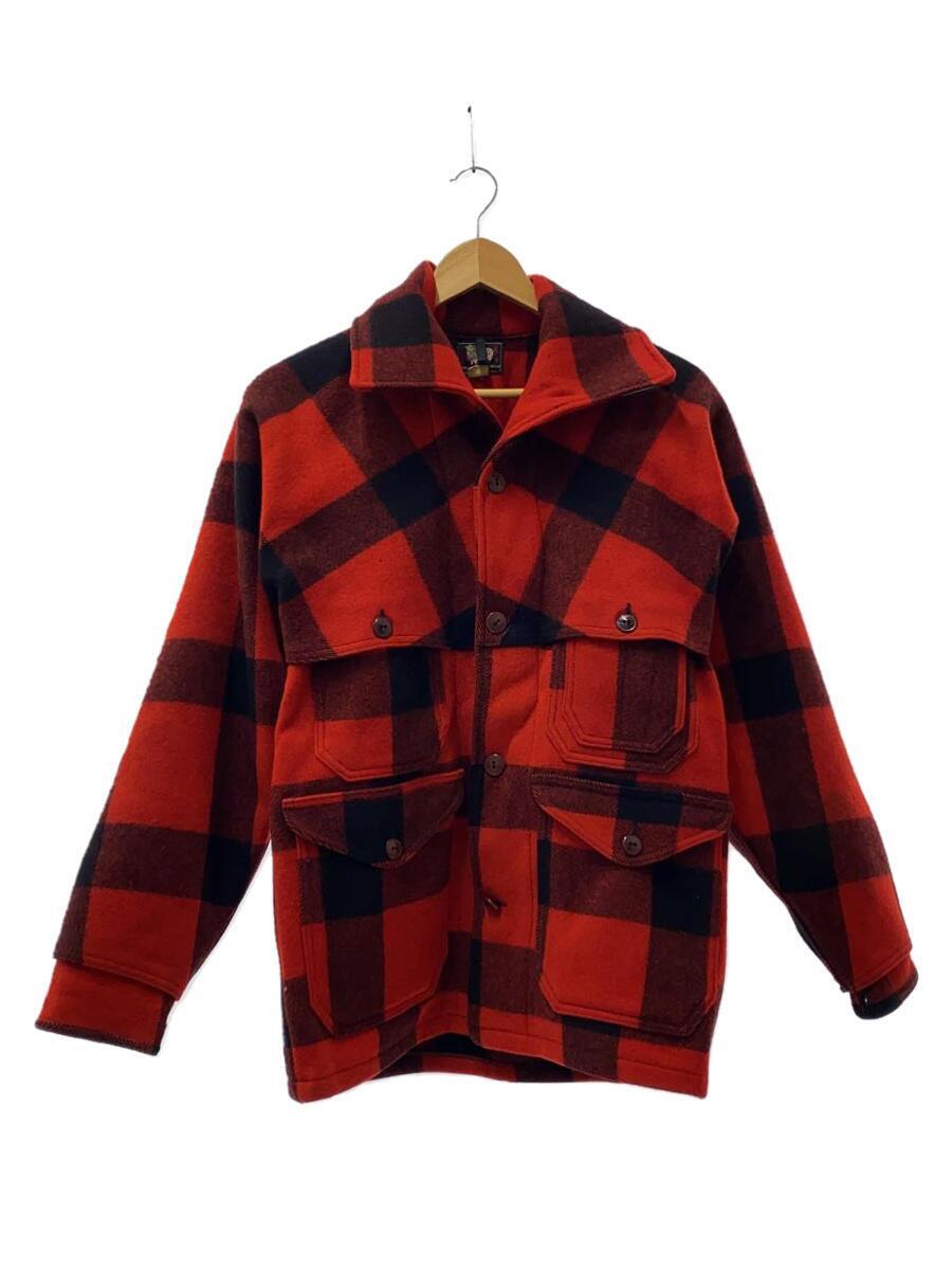 Woolrich◆50年代初期タグ/ジャケット/36/ウール/レッド/チェック_画像1