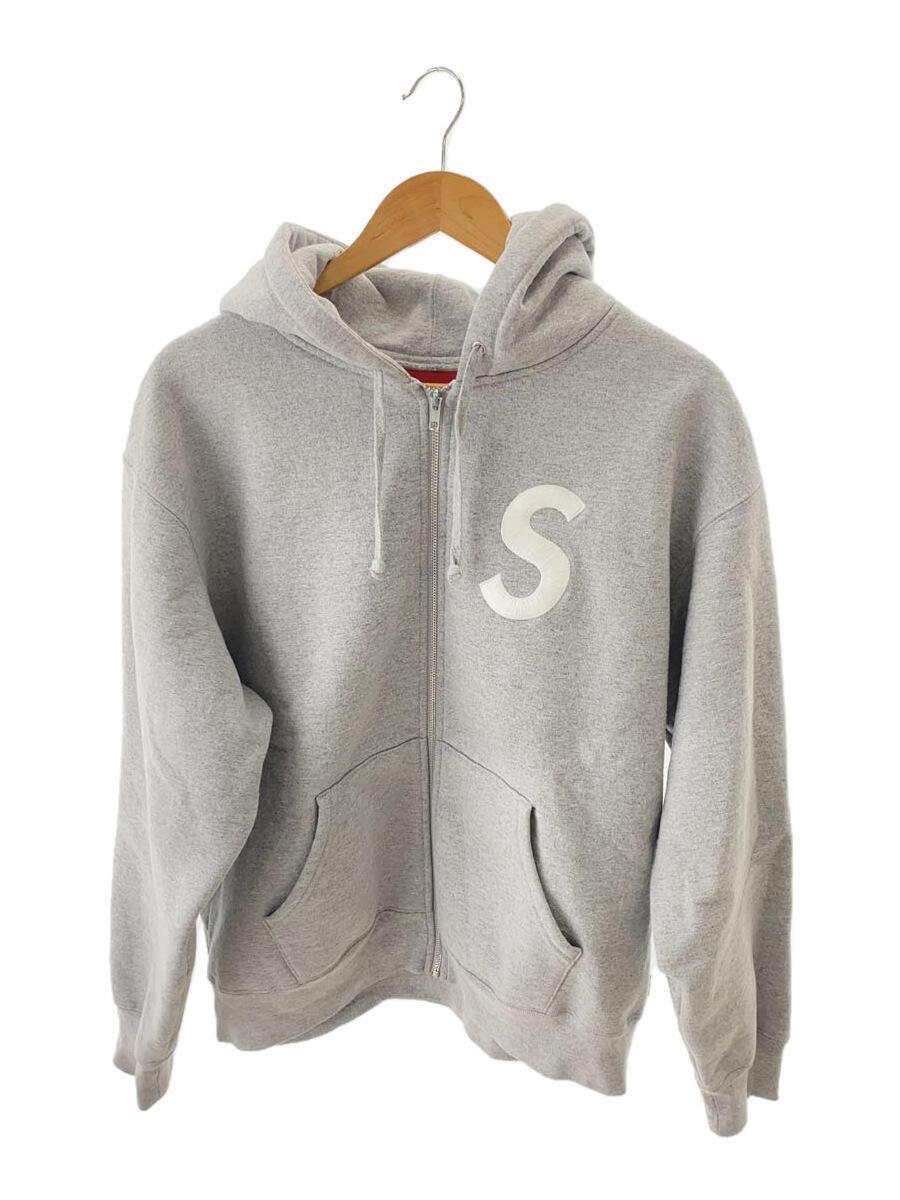 Supreme◆23AW/S Logo Zip Up Hooded Sweatshirt/ジップパーカー/M/GRY