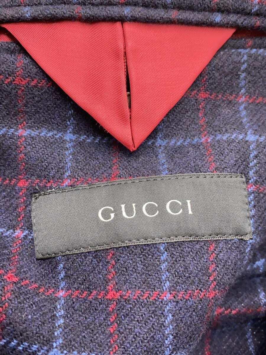 GUCCI◆テーラードジャケット/44/カシミア/チェック_画像3