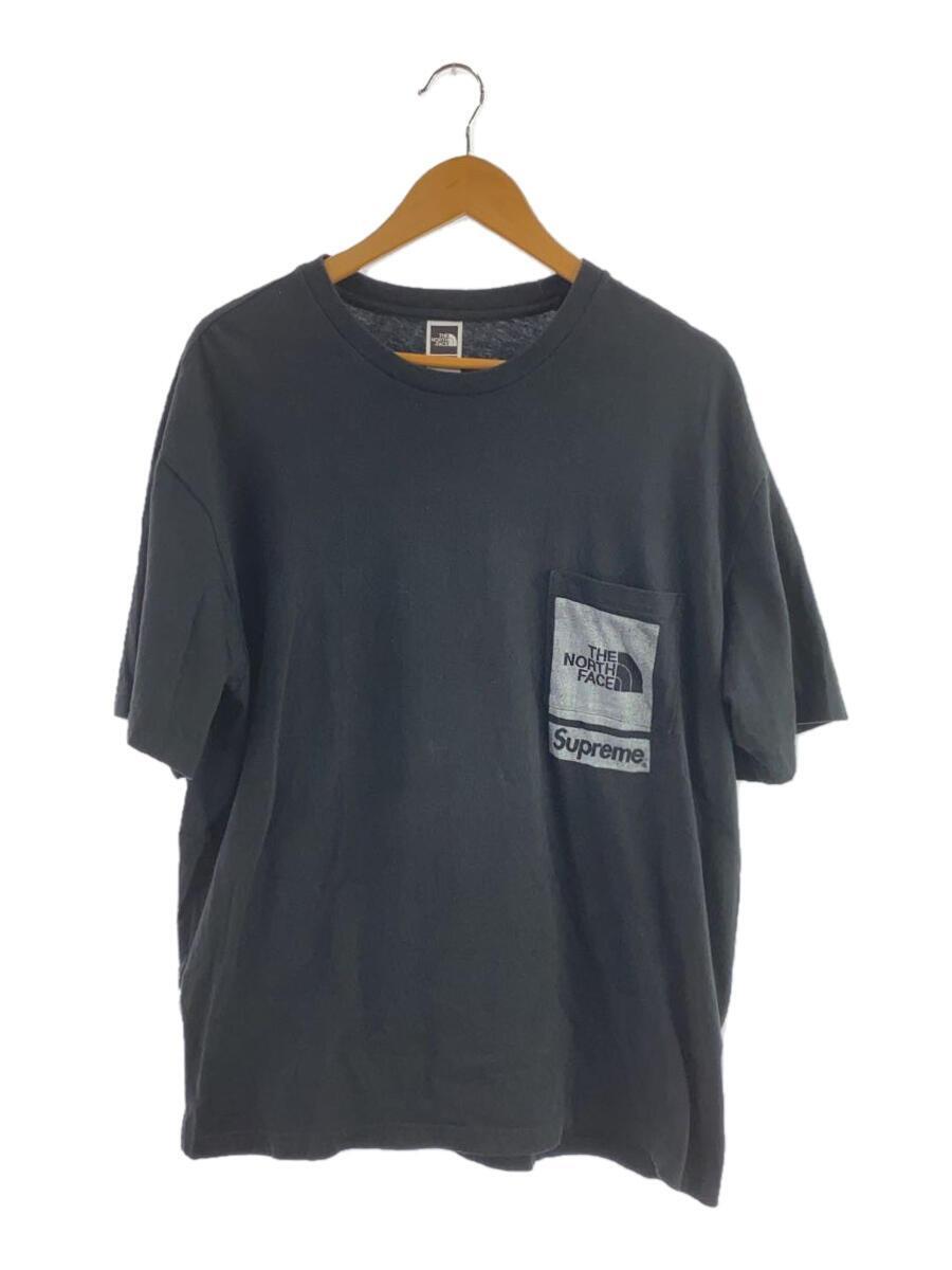 Supreme◆23SS/The North Face Printed Pocket Tee/Tシャツ/L/コットン/ブラック