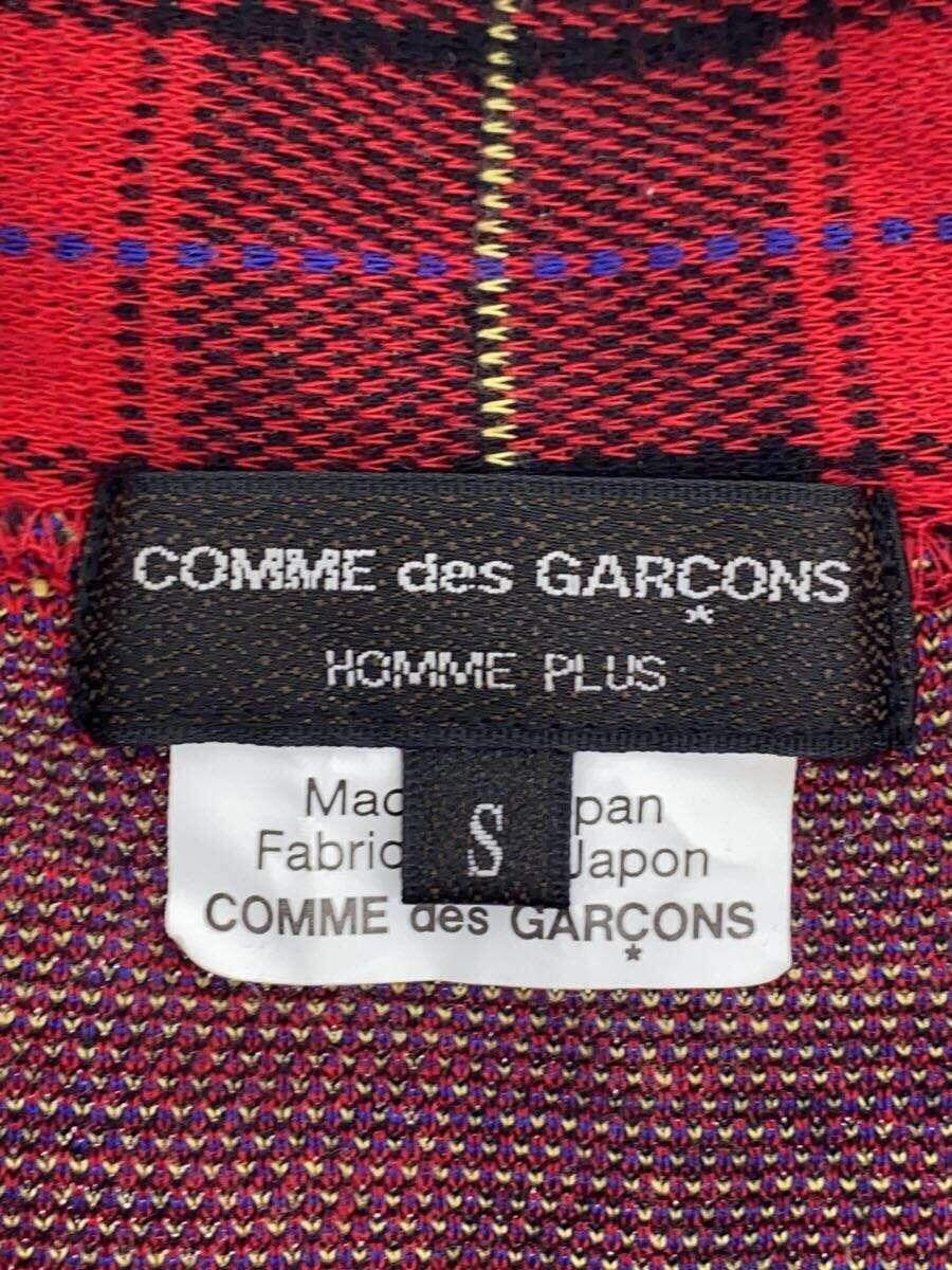 COMME des GARCONS HOMME PLUS◆AD2020/長袖シャツ/リメイク/再構築/ロング丈/S/RED/チェック/PF-T004_画像3