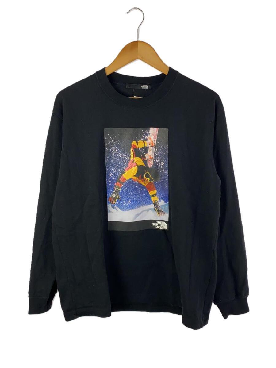 THE NORTH FACE◆RAGE L/S TEE_レイジロングスリーブティー/L/コットン/BLK/無地_画像1