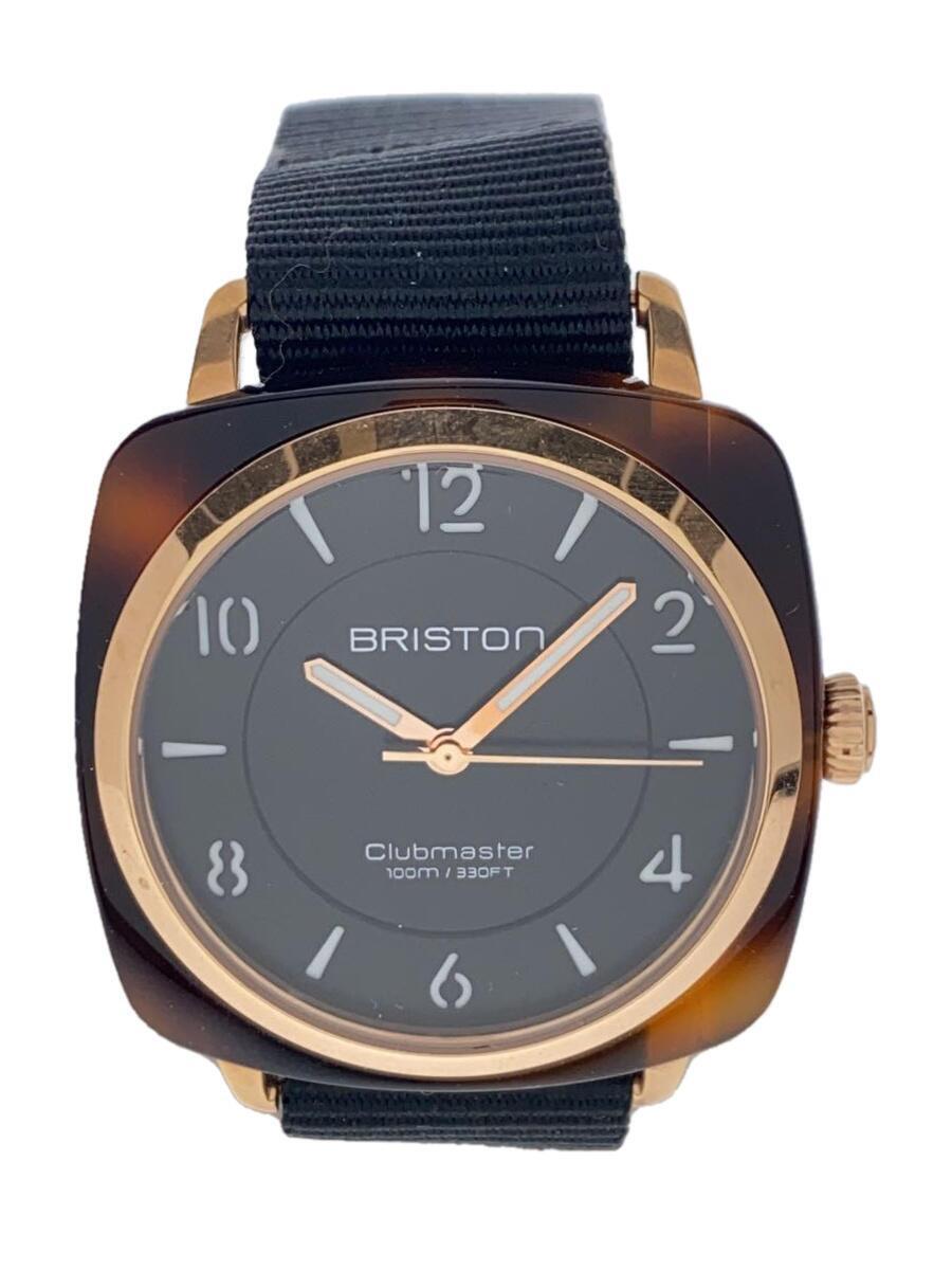 BRISTON◆クォーツ腕時計/アナログ/キャンバス/BLK/BLK_画像1