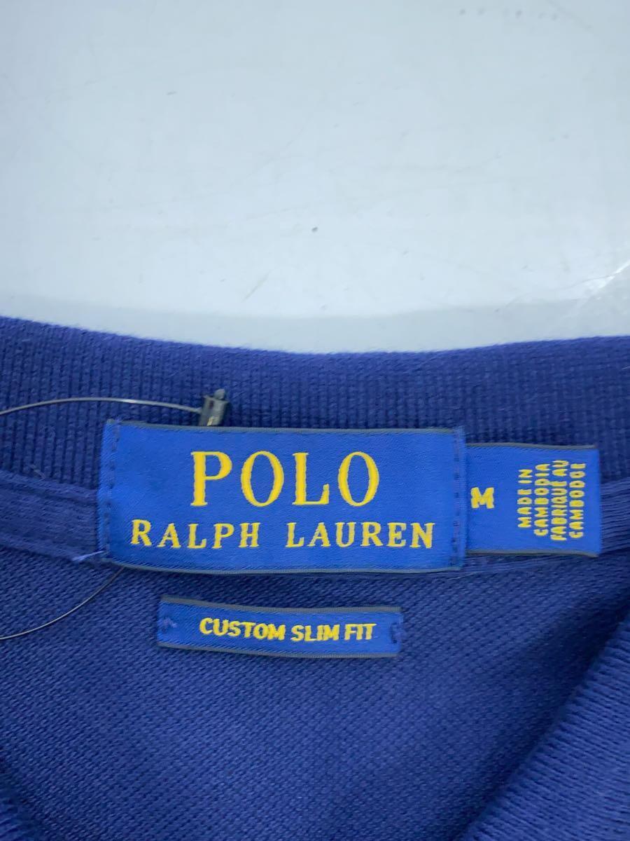 POLO RALPH LAUREN◆CUSTOM SLIM FIT/ポロシャツ/M/コットン/NVY_画像3