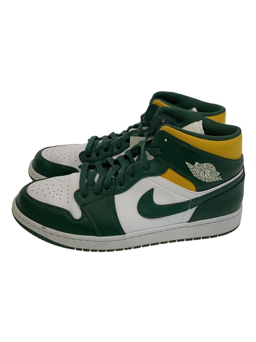 NIKE◆AIR JORDAN 1 MID_エアジョーダン 1 ミッド/30cm/グリーン/554724-371