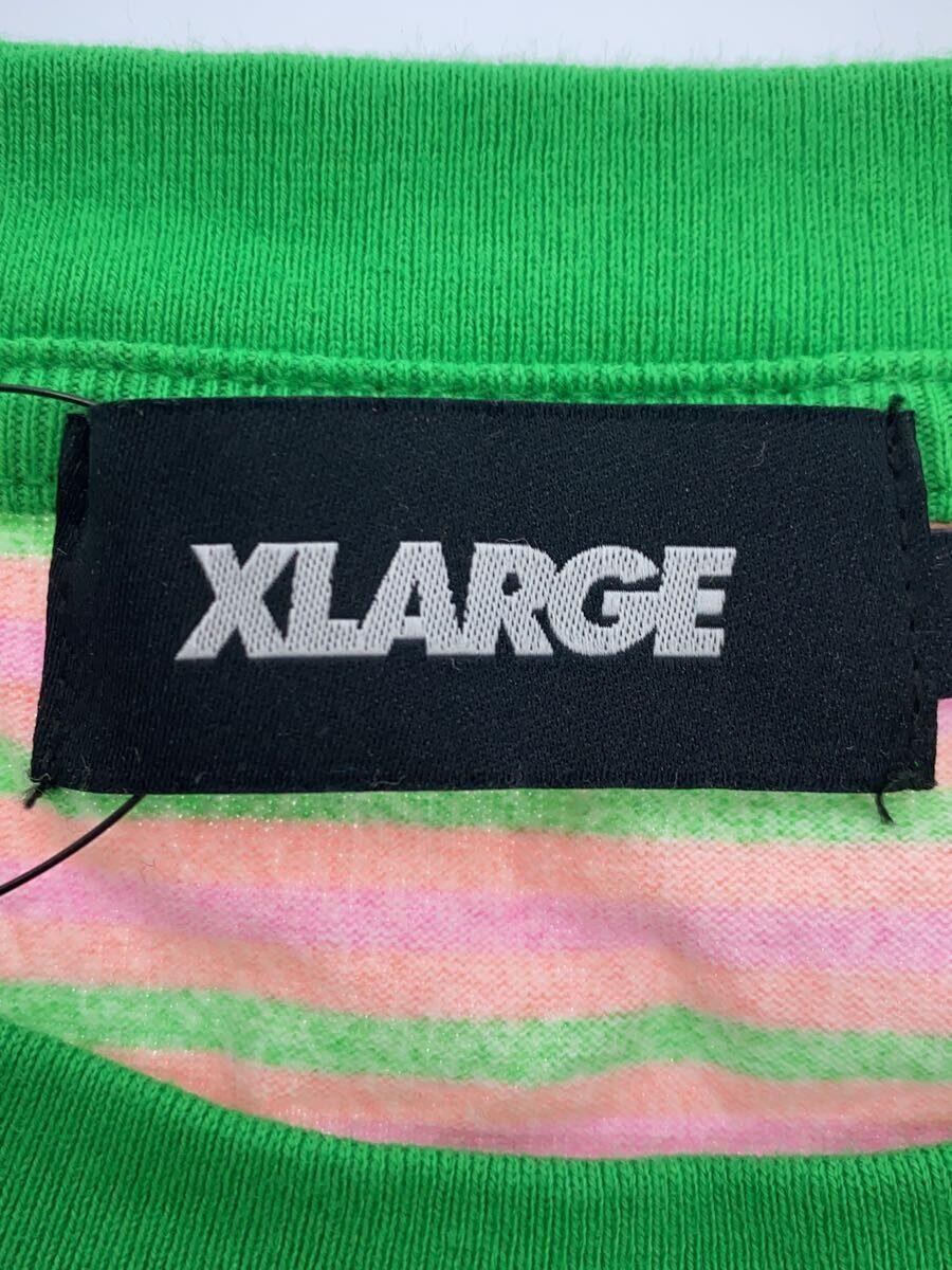 X-LARGE◆Tシャツ/XL/コットン/マルチカラー/ボーダー/101221011019_画像3