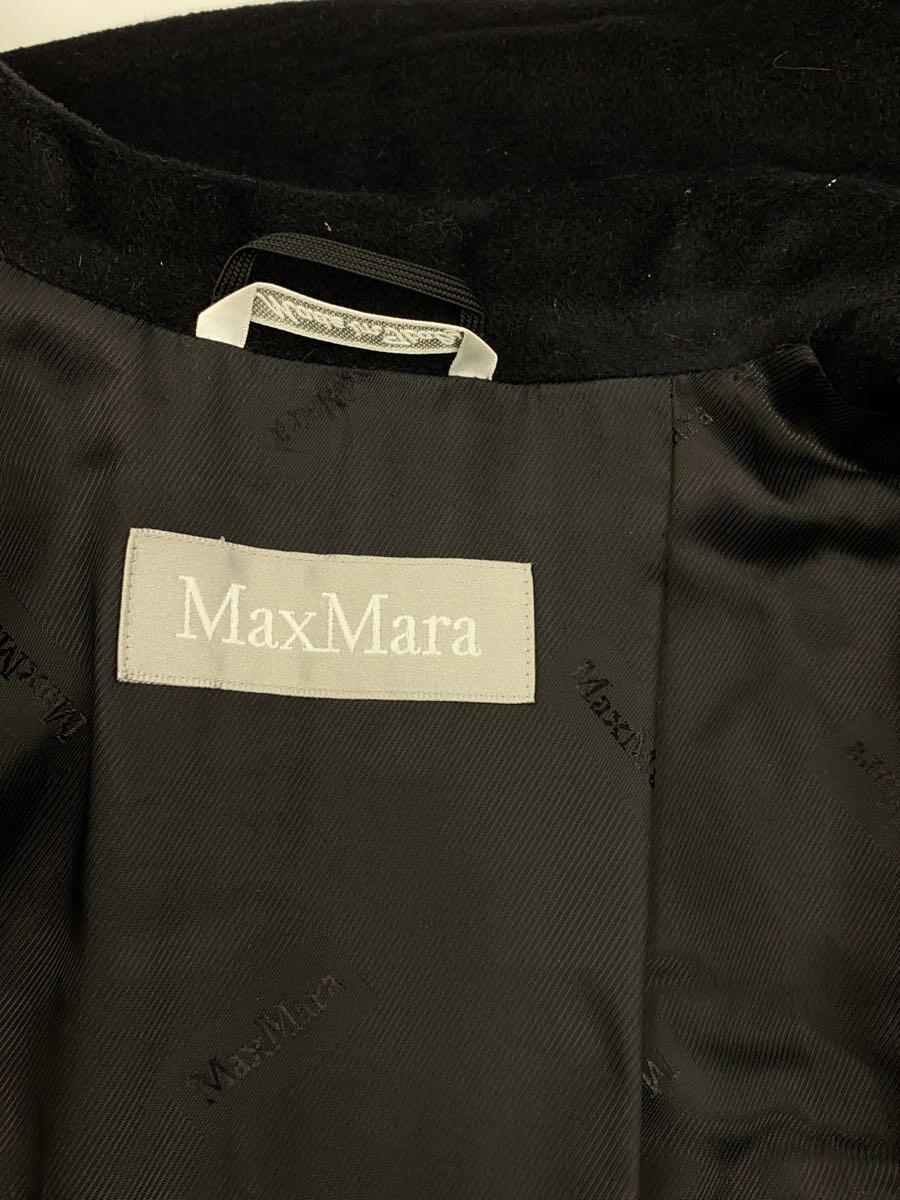 MAX MARA◆汚れ有/チェスターコート/38/ウール/BLK/無地/アンゴラ混//マックスマーラ_画像7