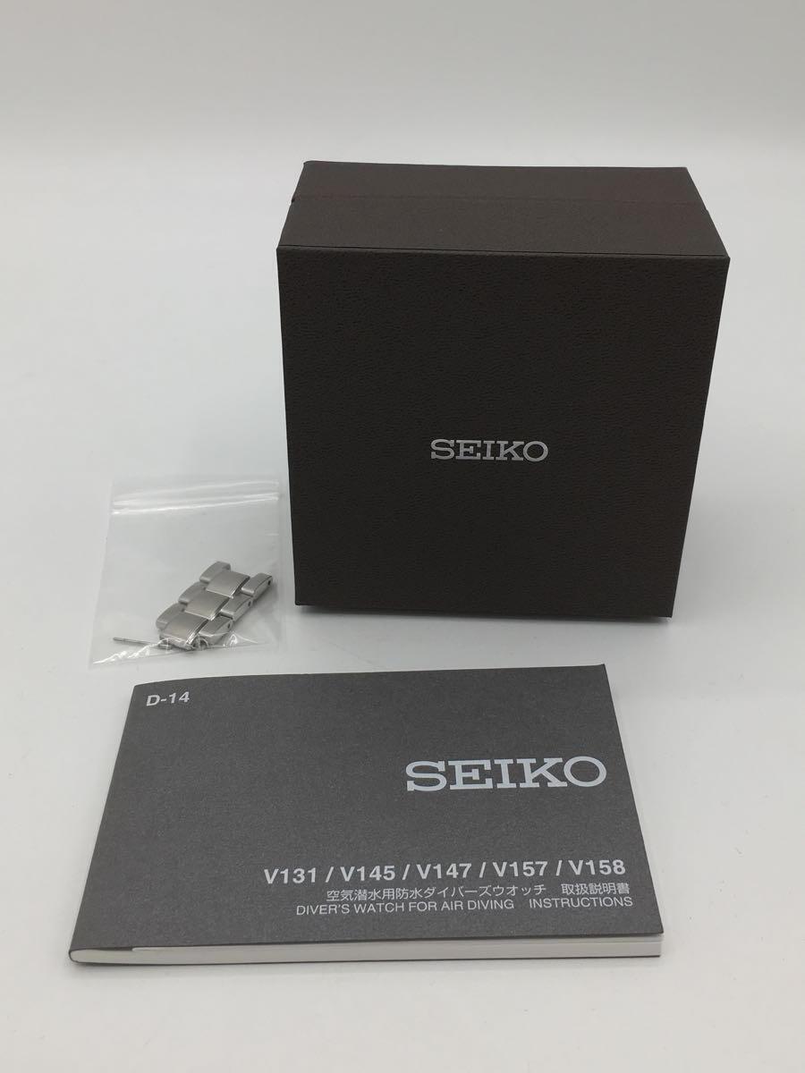 SEIKO◆ソーラー腕時計/アナログ/ステンレス/BLK/SLV/V147-0CS0/PROSPEX_画像6