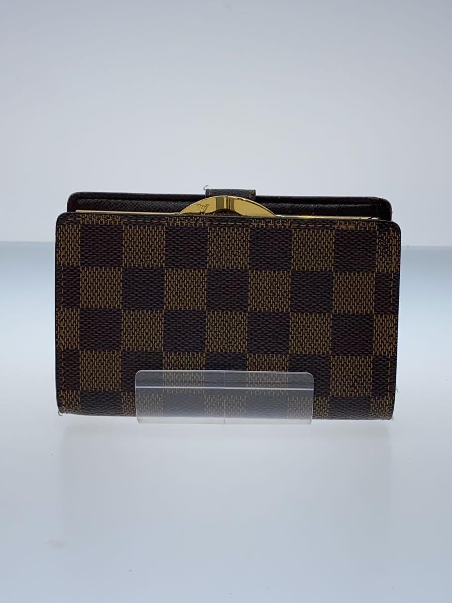 LOUIS VUITTON◆ポルト・モネ・ビエ・ヴィエノワ_ダミエ・エベヌ_BRW/PVC/BRW/レディース_画像2