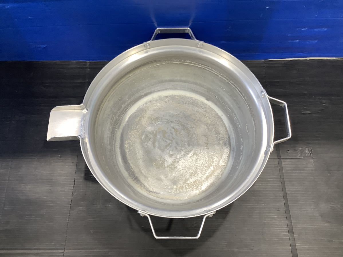 アルミ そば 麺 ゆで鍋 直径50cm 両手鍋 厨房器具 現状品 NA010702_画像2