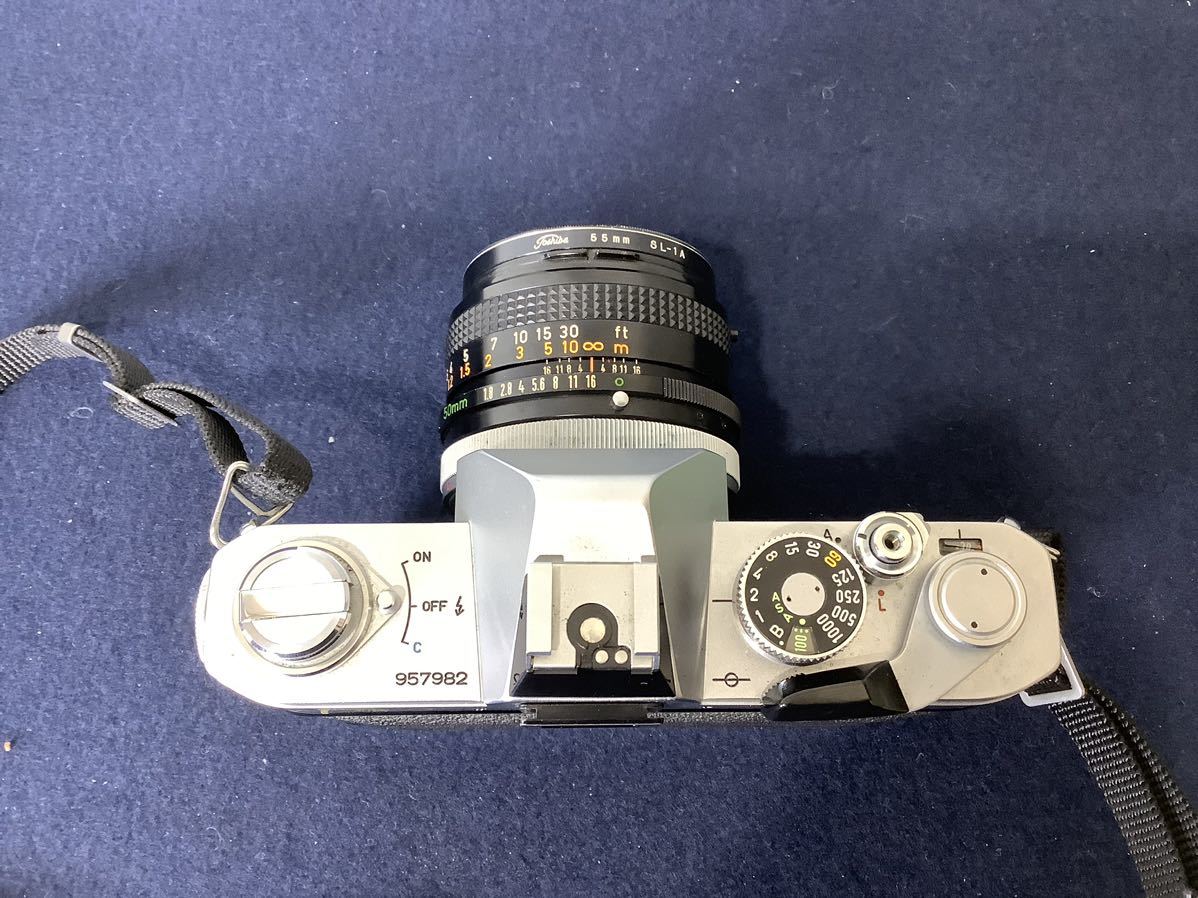 キヤノン Canon FTb QLフィルムカメラ 一眼レフ　FDレンズ　55㎜ 1:1.8 28㎜ 1:3.5 レンズカバー　動作未確認 ジャンク品 MI011104_画像6