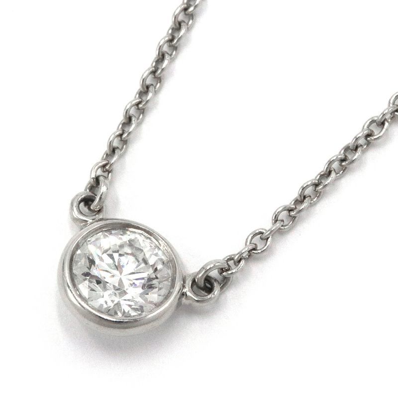  Tiffany visor yard pendant Pt950 0.28ct diamond F/VS1/3EX new goods finish settled platinum necklace one Point used free shipping 