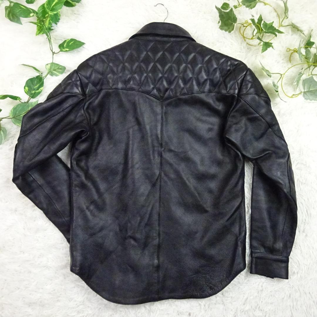 HEAVY FOR BIKERS レザーキルティング シャツジャケット HEAVY FOR BIKERS レザーキルティング シャツジャケット