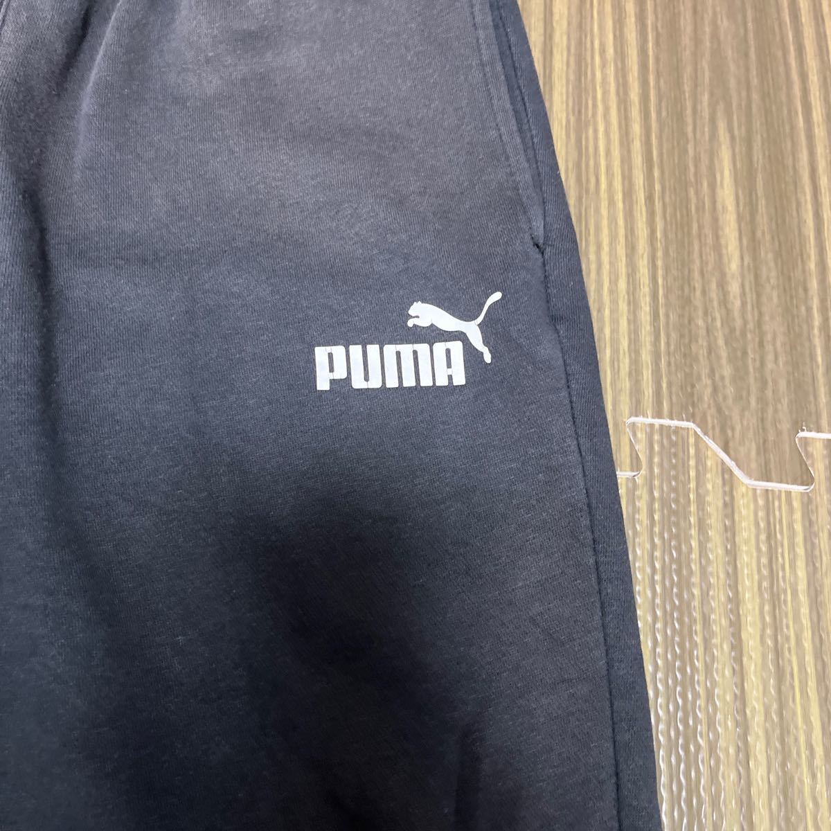 3-6　PUMA プーマ 長袖ロゴスウェットパンツブラック 　黒スウェットジャージパンツ　152 11-12Y 　140　150_画像2