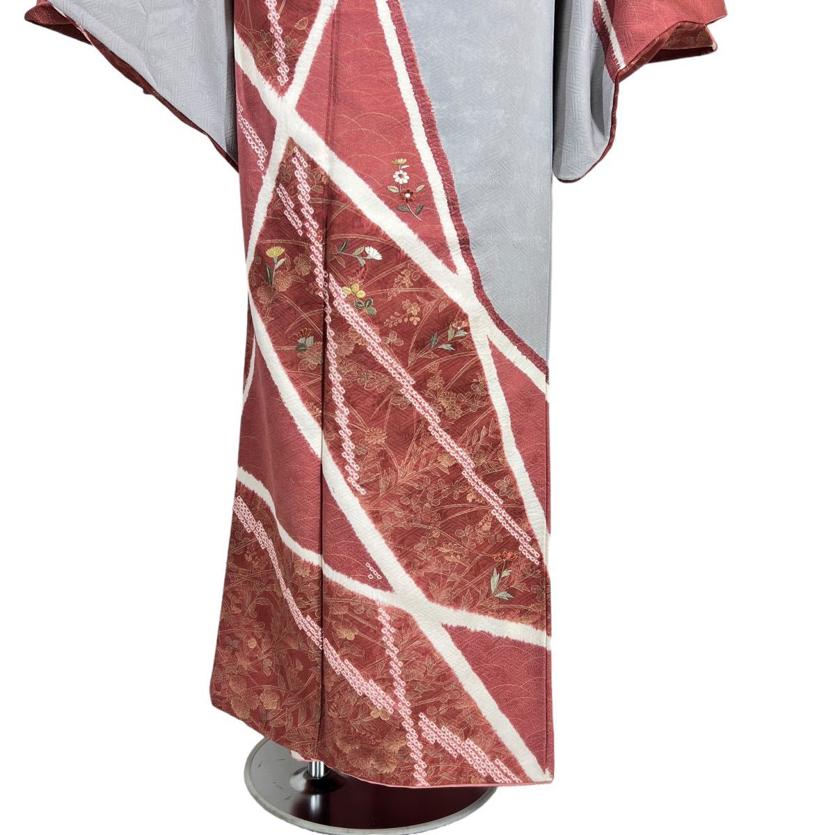訪問着 袷着物 着物 きもの フォーマル着物 リサイクル着物 kimono 中古 仕立て上がり 身丈163cm 裄丈67cm_画像3