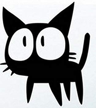 【vaps_5】車用ステッカー 魔女の猫 黒 ステッカー シール デカール 猫 ねこ ネコ キャット エンブレム 送込_画像1