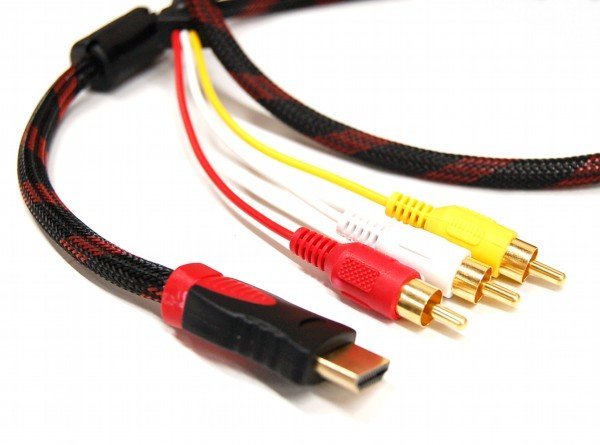 【vaps_3】HDMI A/M TO RCA3 単方向 変換ケーブル(デジアナ変換なし) 《1.5m》 BKRD HDMIオス-3RCA(赤白黄) 金メッキ 送込_画像1