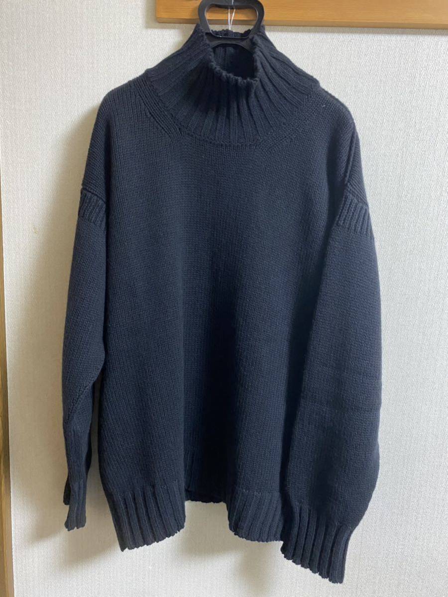 新品 MARGARET HOWELL 23AW ウールハンドニット サイズM ブラック マーガレット ハウエル セーター_画像2