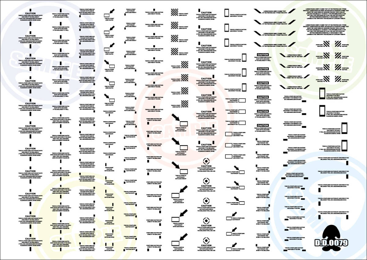 CAUTIONドライデカール・DD0079【４色セット】_画像2
