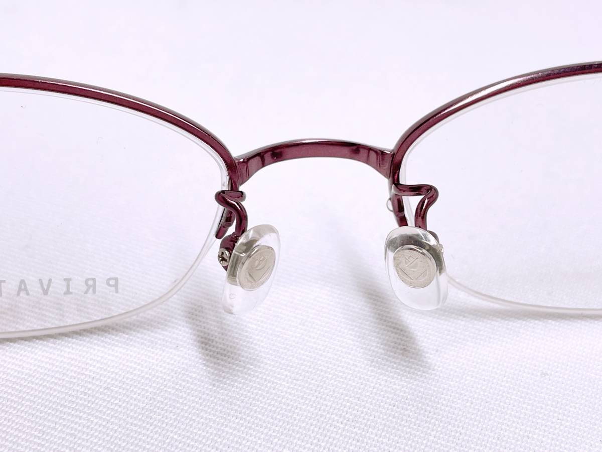 B237 新品 眼鏡 メガネフレーム チタン ブランド プライベートレーベル 50□18 135 18g オーバル ハーフリム シンプル 女性 レディース_画像4