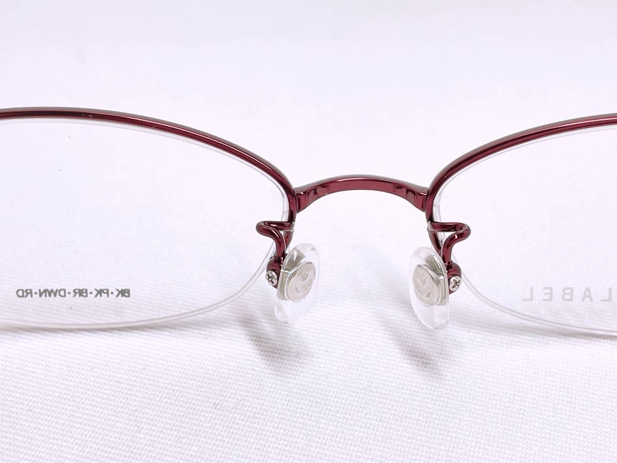 B243 新品 眼鏡 メガネフレーム チタン ブランド プライベートレーベル 51□17 135 17.1g オーバル ハーフリム シンプル 女性 レディース_画像4
