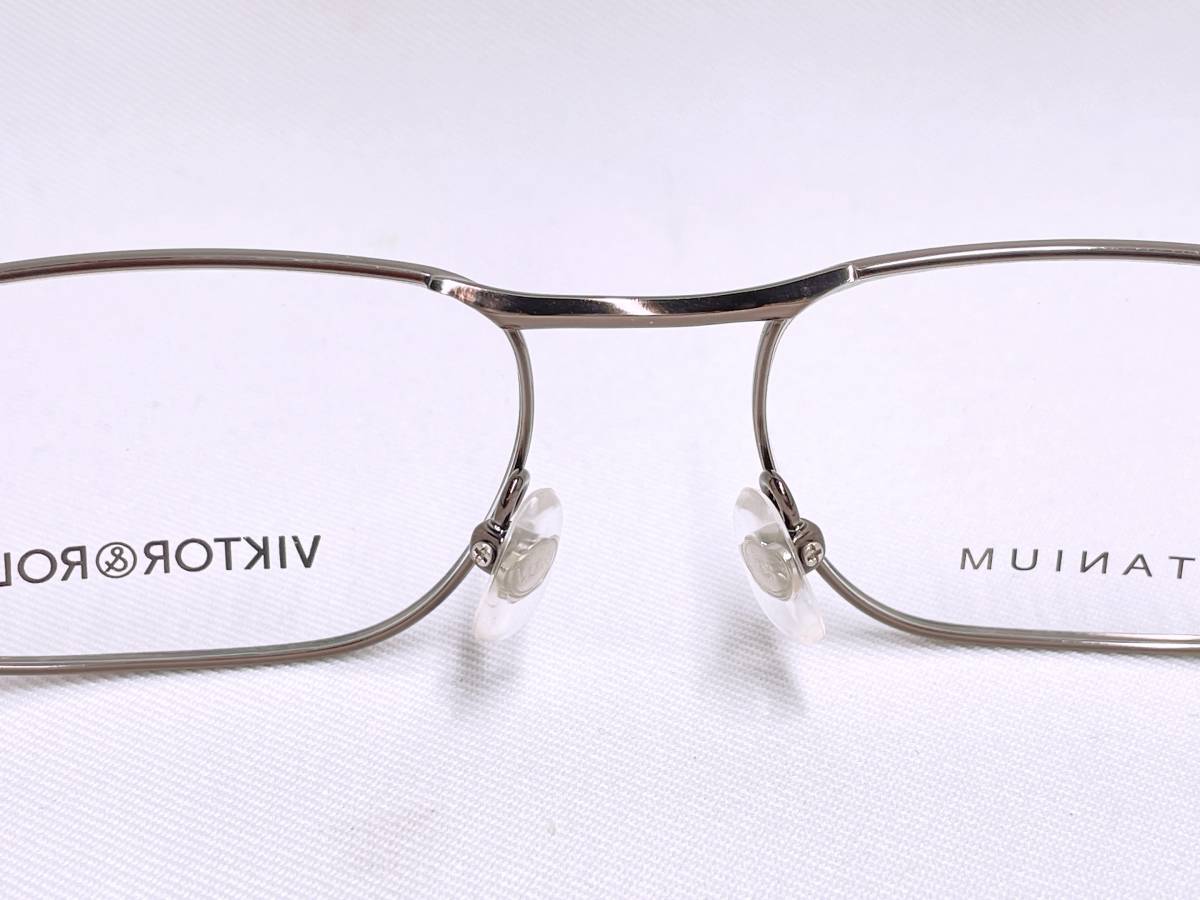 B265 新品 眼鏡 メガネフレーム ブランド チタン VIKTOR&ROLF 54□16 136 14.6g 軽量 フルリム シンプル 男性 メンズ 女性 レディース_画像5