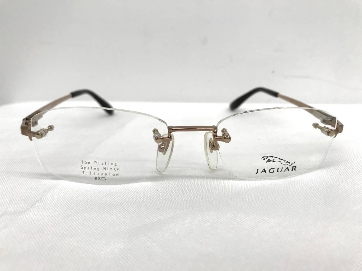 B13 新品 眼鏡 メガネフレーム JAGUAR 19ｇTitanium 53□19-138 フチなし ツーポイント シンプル メンズ 男性 レディース 女性_画像2