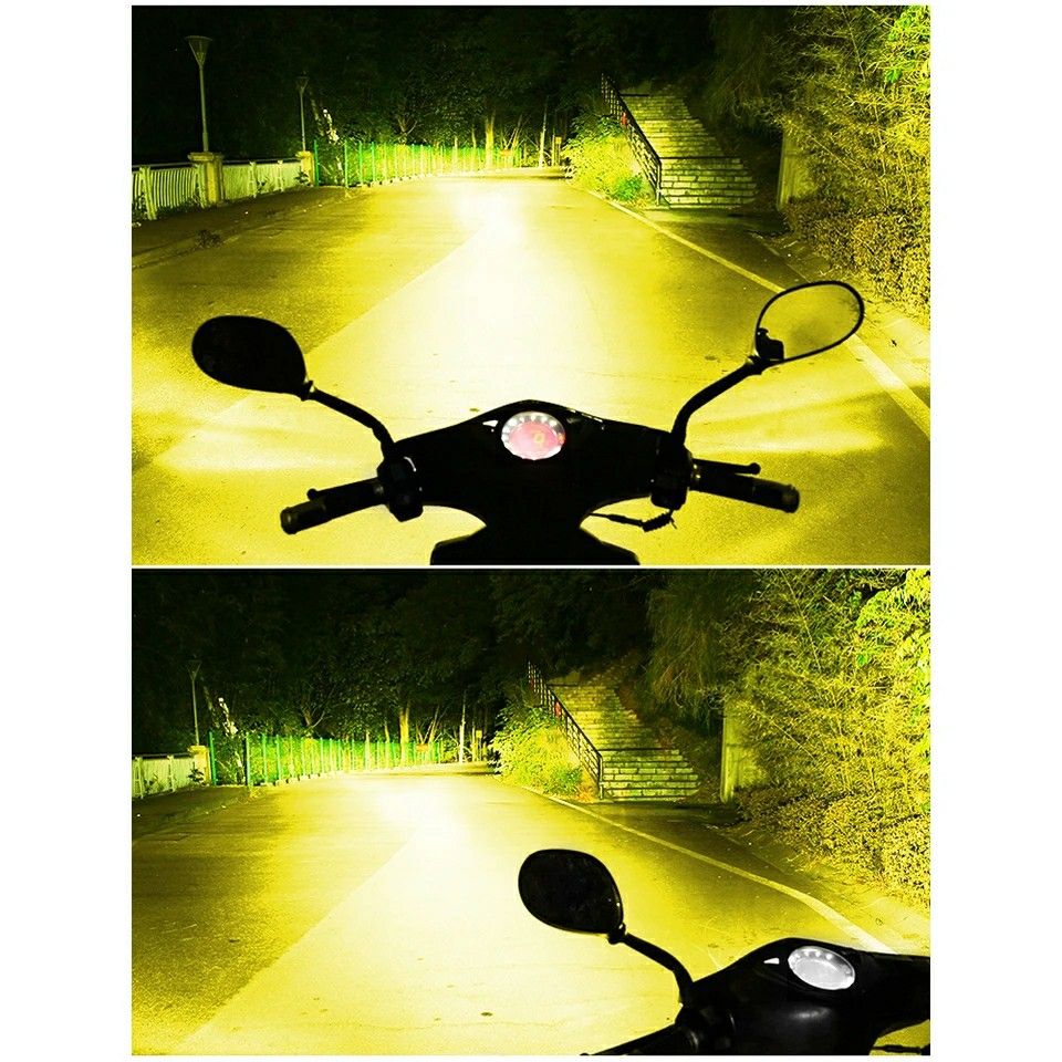 スーパーブライト バイクに最適 H7 LED ヘッドライト バイク イエロー 黄色 12V 直流車 バルブ 純正交換 1個