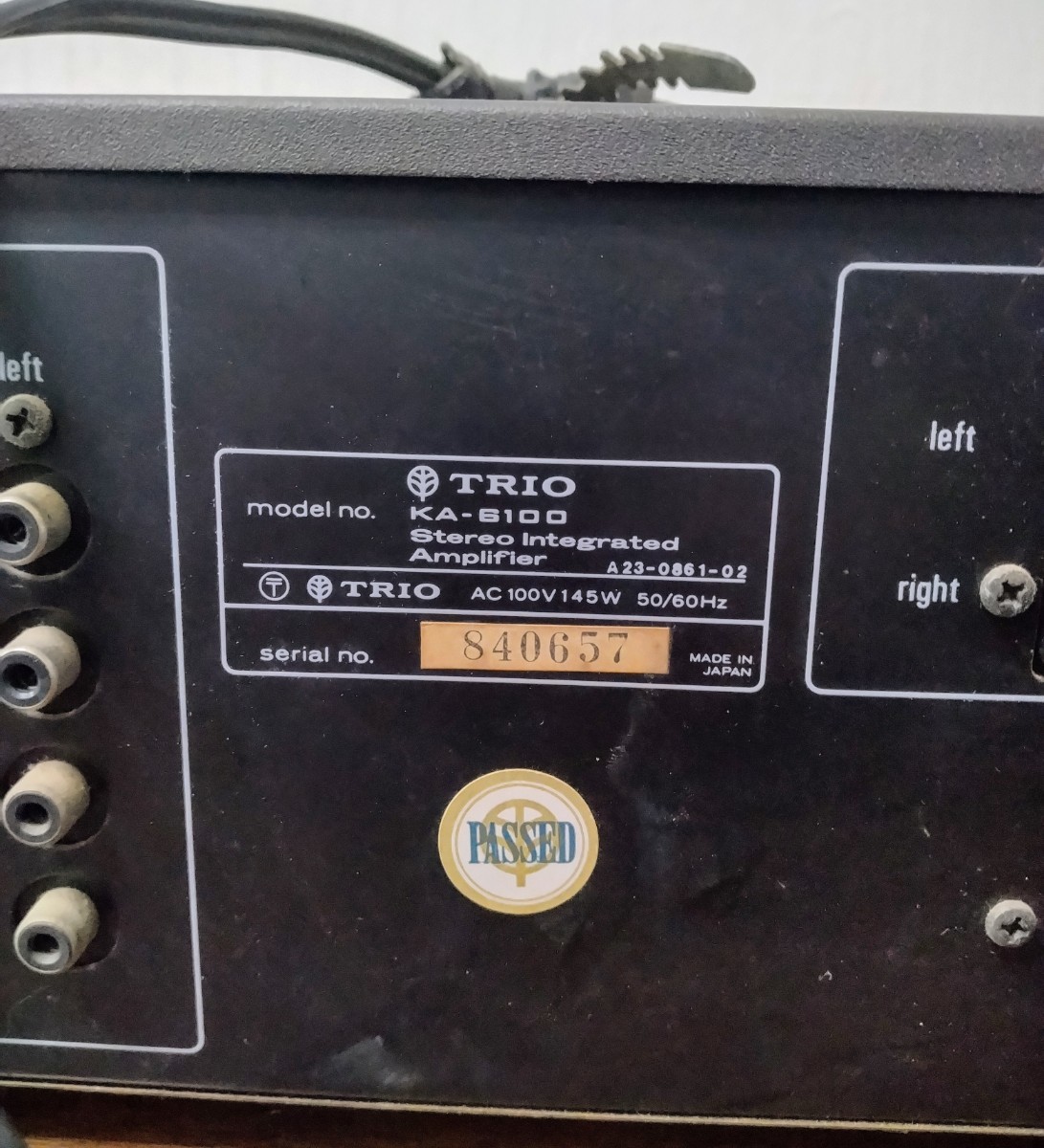 【通電OK】動作未確認　TRIO　KA-6100　stereo integrated amplifier　トリオ　アンプ　とgaた_画像6