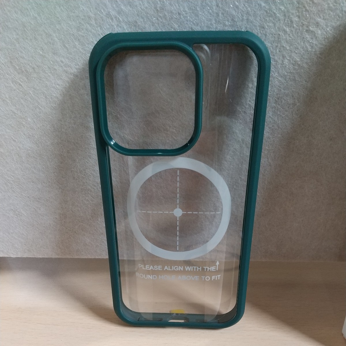 y010922fm iPhone 15 Pro 対応 ケース クリア 両面 強化ガラス グリーン