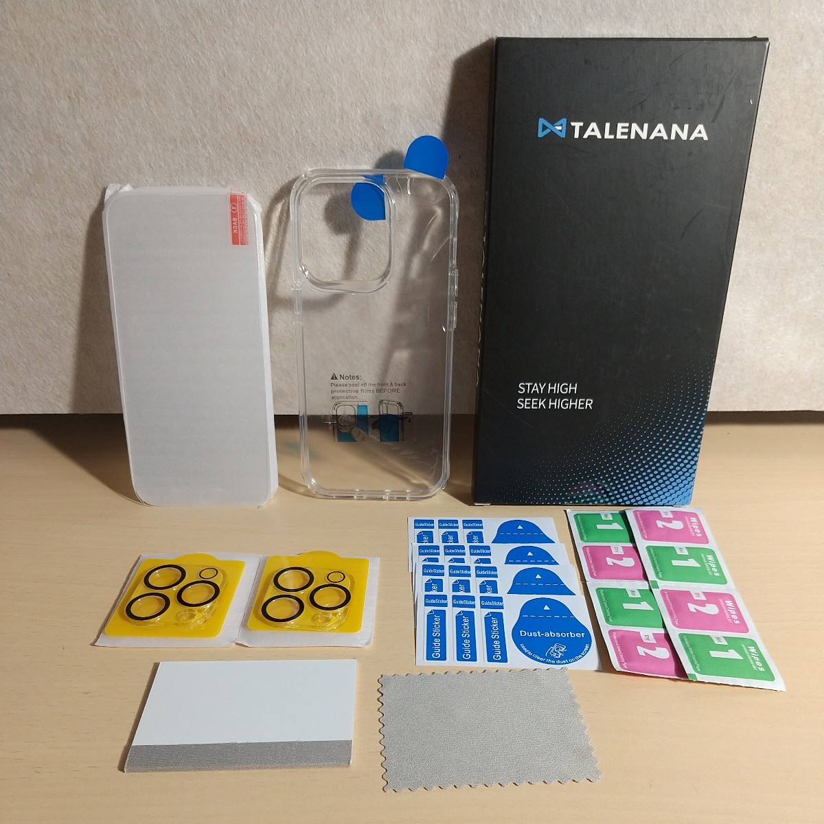 y011906fm TALENANA for iPhone 14 Pro 対応 クリア ケース ( ガラスフィルム 1枚 カメラフィルム 2枚 付属 ) 6.1インチの画像1