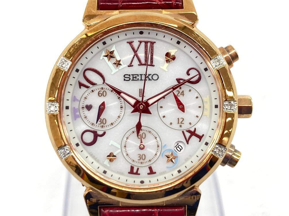 SEIKO セイコー　腕時計　LK LUKIA ルキア　クロノグラフ　SOLAR　V175-0CP0 451931　SS　ケース入り【CAAN1078】_画像1