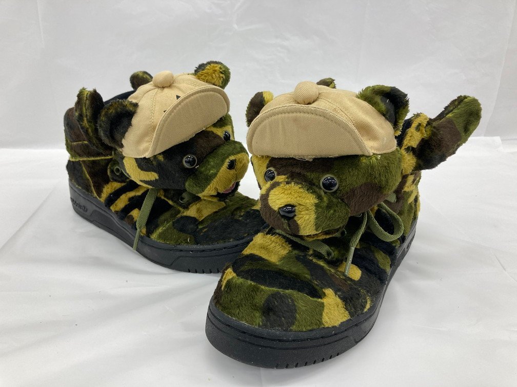 adidas アディダス JEREMY SCOTT ジェレミースコット スニーカー カモフラージュ ベア 24.5cm 箱付き【CAAT8001】_画像5