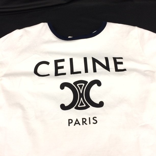 CELINE セリーヌ 半袖Tシャツ コットン ホワイト サイズXS【CAAK5077】_画像3
