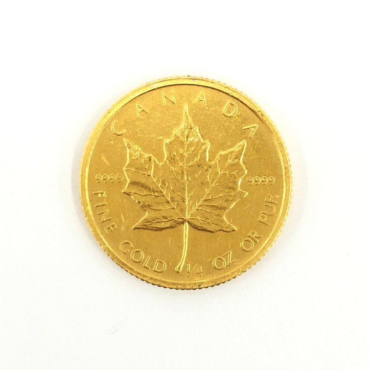 K24IG　カナダ　メイプルリーフ金貨　1/4oz　1988　総重量7.7g【CAAJ6059】_画像1