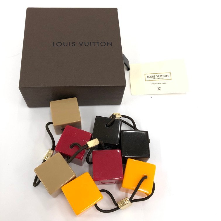 Louis Vuitton ルイヴィトン　キューブ　ヘアゴム4点セット　マットカラー 箱付き【CAAN6081】_画像9